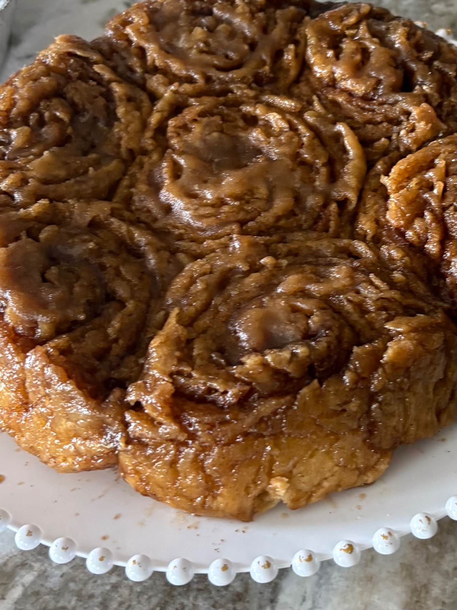 Nani's nut-free caramel rolls fresh baked