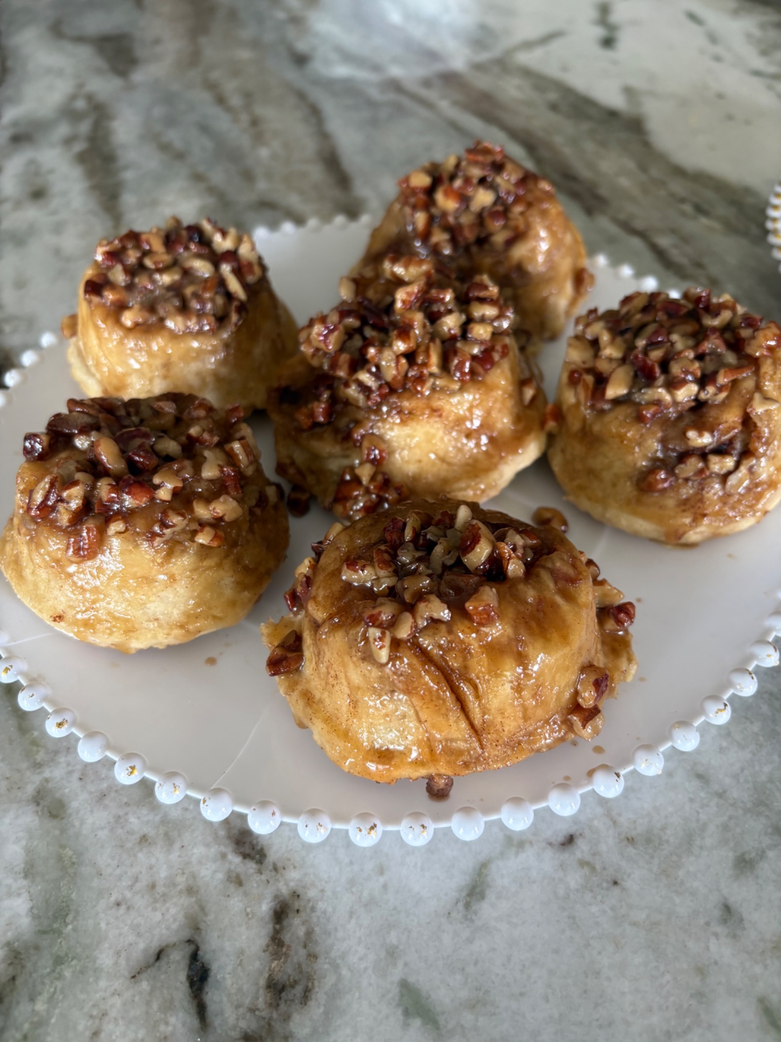 Nani's fresh-baked pecan caramel rolls